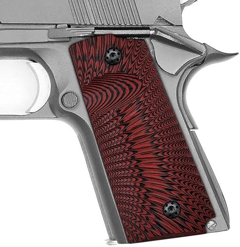 Cool Hand 1911 G10 Grips tornillos de pistola negros incluidos compactosoficialesKimber Ultra Carry ii textura Sunburst con corte de seguridad Ambi