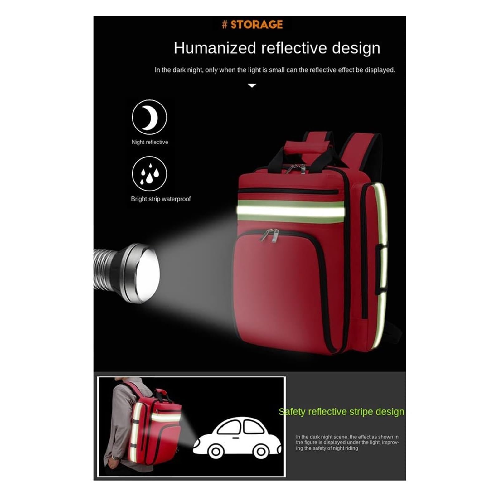 Grande Kit di Primo Soccorso Vuoto - Borsa Medica Impermeabile per Viaggi, Campeggio, Ciclismo, Escursionismo & Emergenze Outdoor