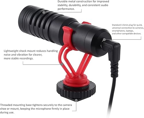 Miniatura 3 de Digital Nc Micrófono estéreo con parabrisas (escopeta) para Panasonic Lumix DC-GH5