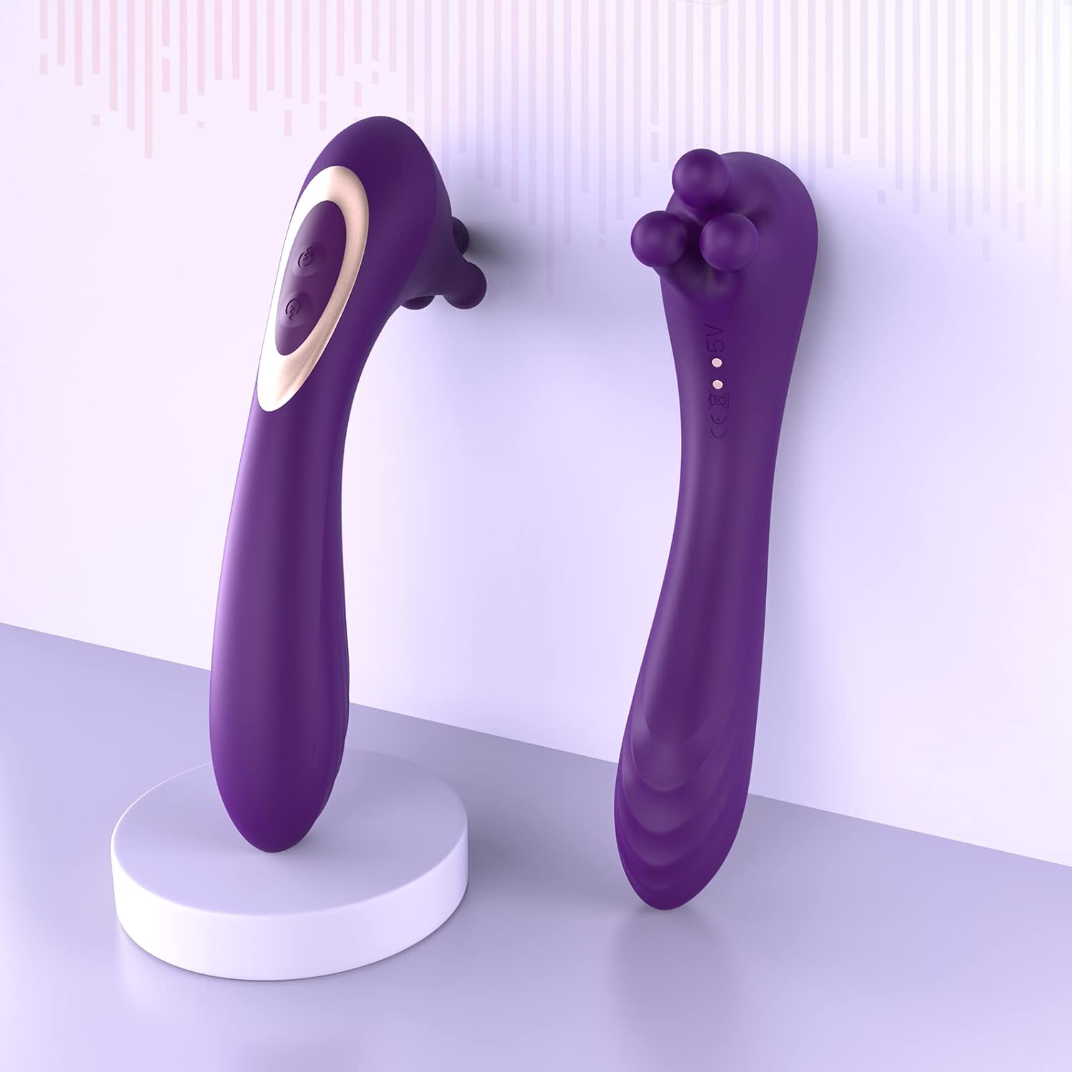 Clitoral Vibrator with Unique Gyrating Nubs and Throbbing Shaft - MEANINS John, G Spot Vibrator with Precise Curves for Pin-Point Stimulation, Clitoralis Stimulator, Adult Sex Toy for Women