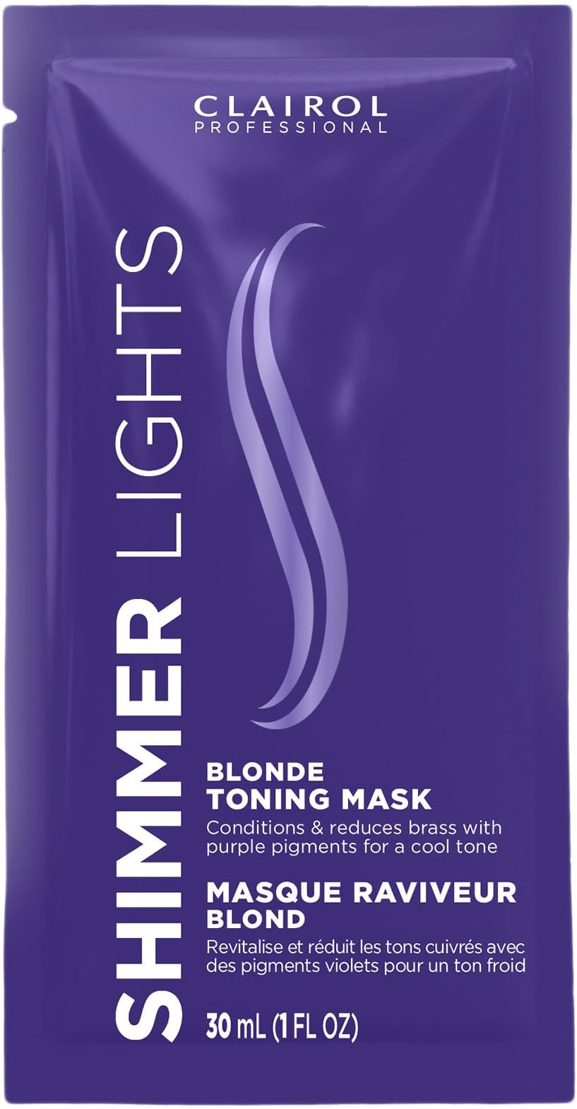 Clairol Professional Shimmer Lights Violet Toning Mask for Neutralizing Brassy Tones with Refreshing Blonde Hair Results