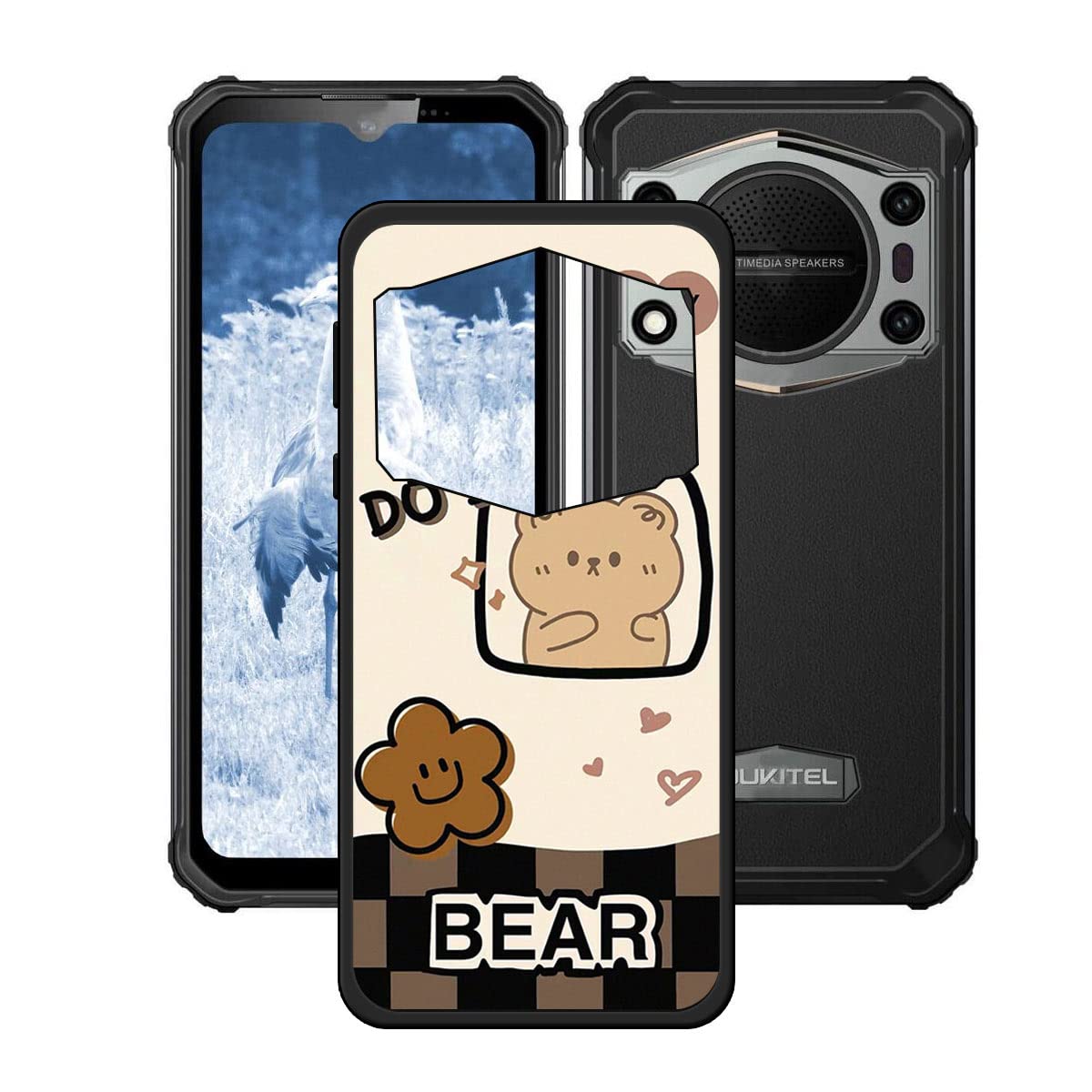 Custodia Per Oukitel WP22 Con 2 Pellicole Vetro Temperato, Cover In TPU Morbido Antiurto, Bordo Rialzato Per Fotocamera E Schermo, Design Ultrasottile, Colore Nero