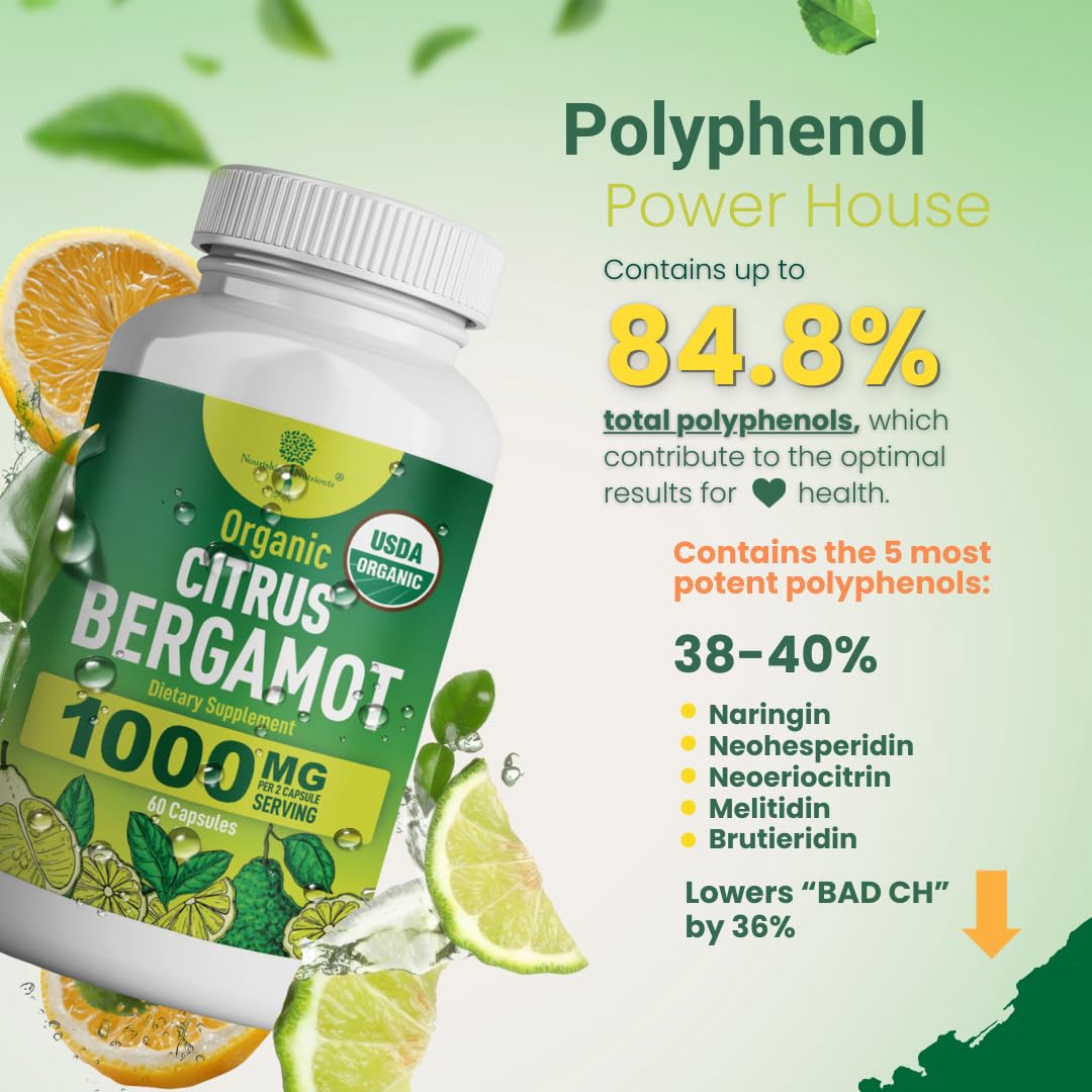 USDA Organic Citrus Bergamot - Italian Bergamonte- High Polyphenols 60caps — Amazon image 5