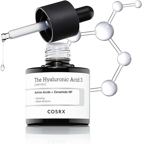 COSRX Pure Sodium Hyaluronic Acid 3% Serum, Hydratying & Moisture Boosting for Fine Lines & Wrinkles, Repair Dry Skin, 0.67fl.oz/20ml, No Artificial Fragrance, Korean Skin Care