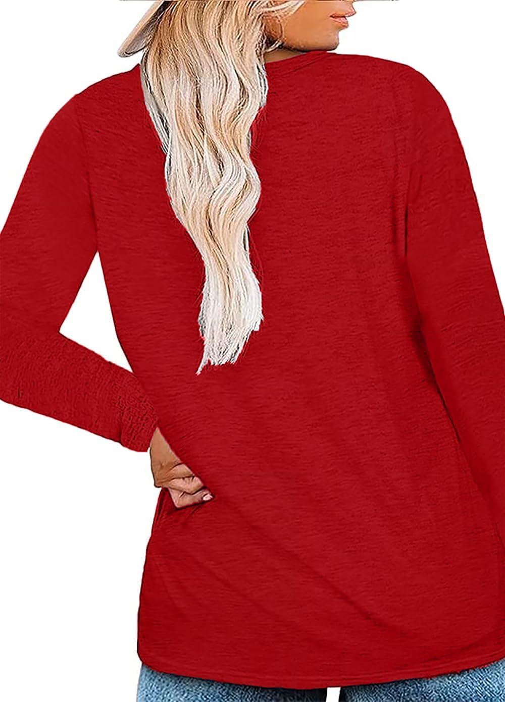 Plus Size Women Valentine Shirts Love Heart Graphic Long Sleeve Tshirt Casual Valentines Day Gift V Neck Tops - Image 6