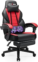 LEMBERI Big & Tall Gaming Chair with Footrest - 400lb Capacity, Ergonomic Racing Style for Adults, Headrest & Lumbar Support