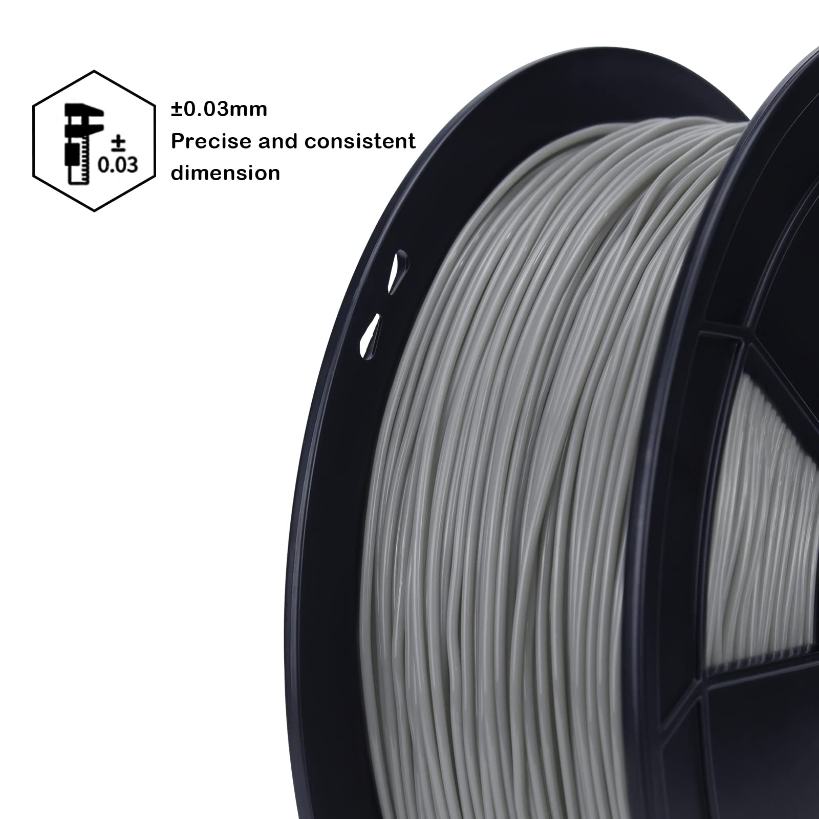 ZIRO Shore 95A Hardness TPU 0.8kg 3D Printing Material Gray | Fit for Most FDM 3D Printer 1.75mm 0.8KG Spool Dimensional Accuracy -0.03mm Colorful Tpu Filament product thumbnail 5