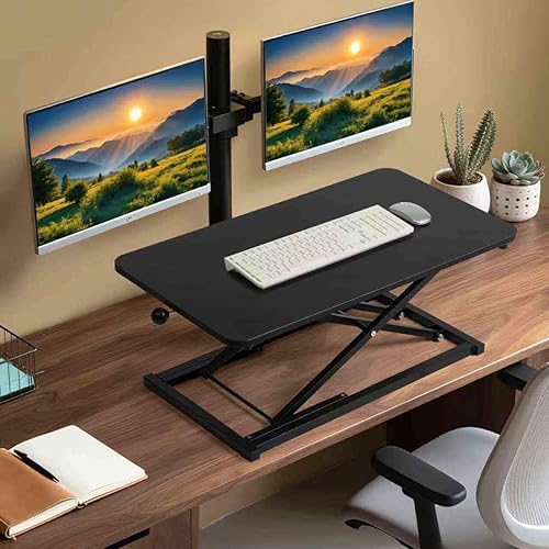 Miniatura 2 de Convertidor de escritorio de pie de altura ajustable, elevador de teclado para elevador de escritorio de pie, soporte de teclado de computadora para