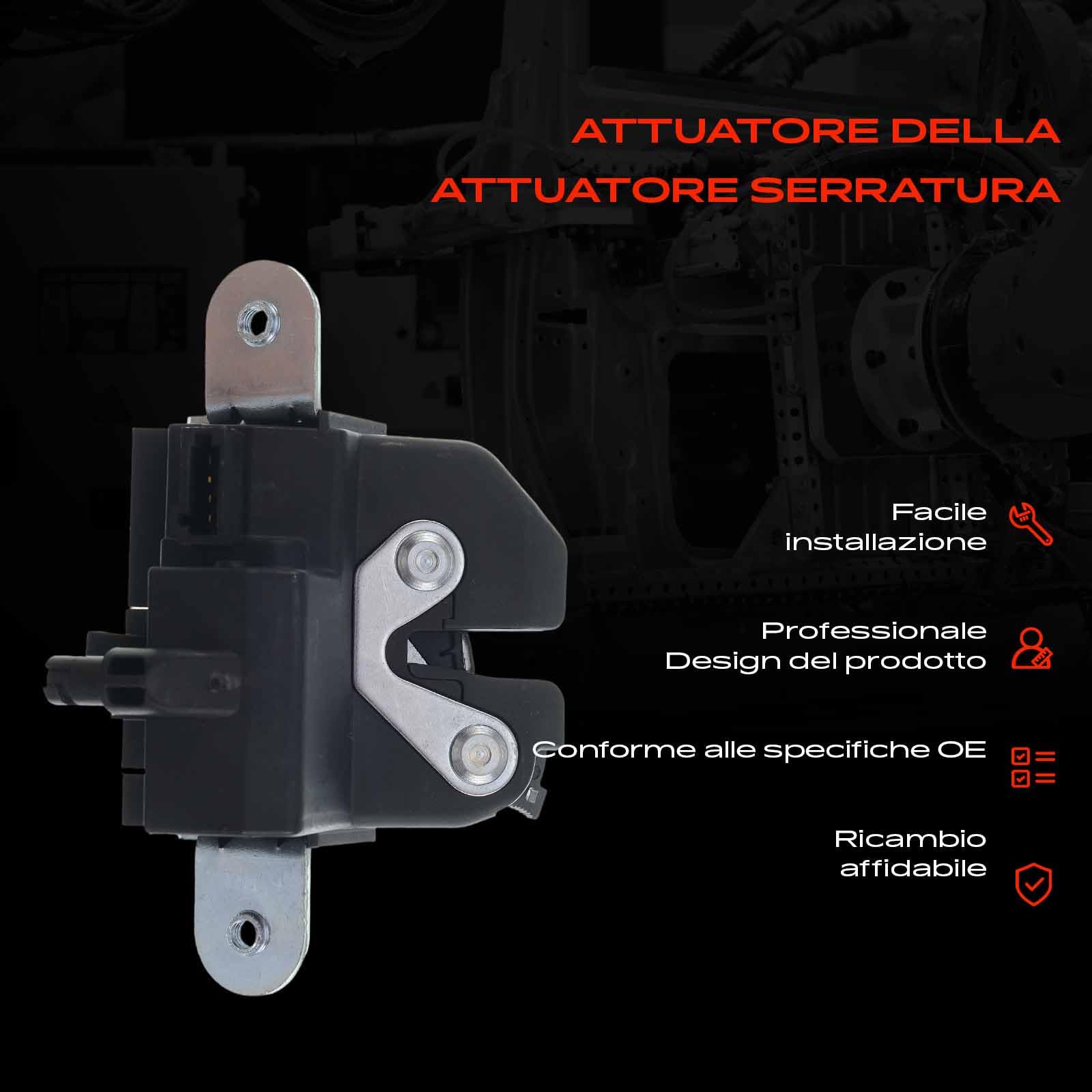 Frankberg Serratura porta serratura auto Portellone posteriore Compatibile con Ypsilon 312 Ypsilon 843 Doblo MPV 263 Doblo MPV 119 223 Doblo Furgone/MPV 223 Replace# 51873093