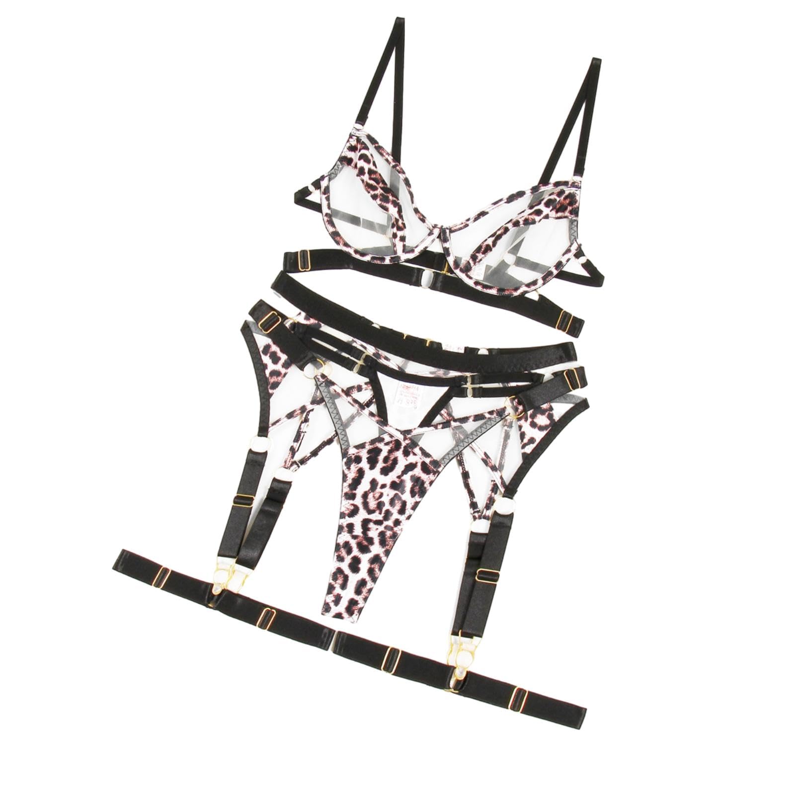 Ensemble De sous-vêtements Sexy en Dentelle À Motif Zèbre Coquin pour Femmes