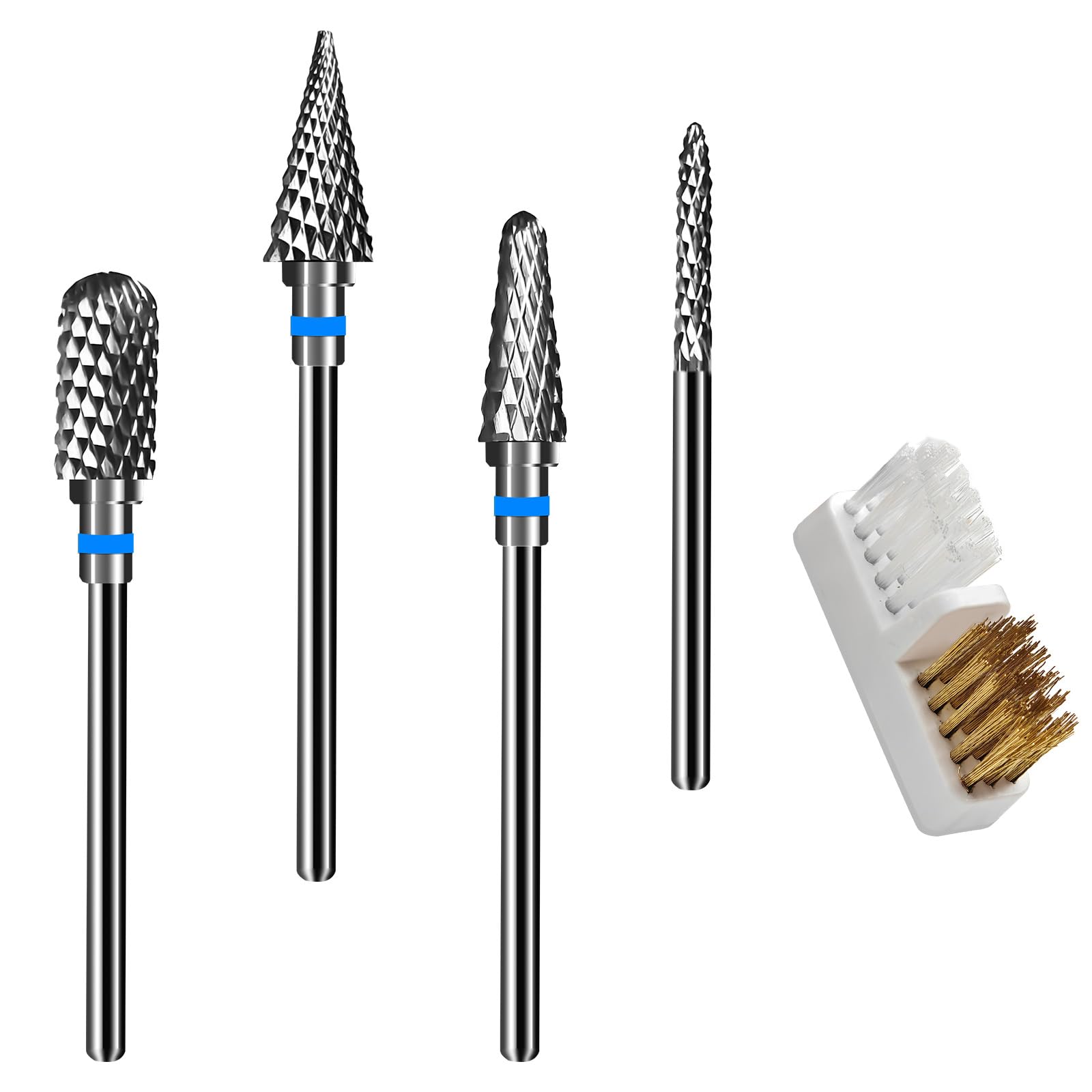 Nagelfräser-Set Aus Wolframkarbid – 4 Verschiedene Aufsätze Für Gel, Acryl & Naturnägel