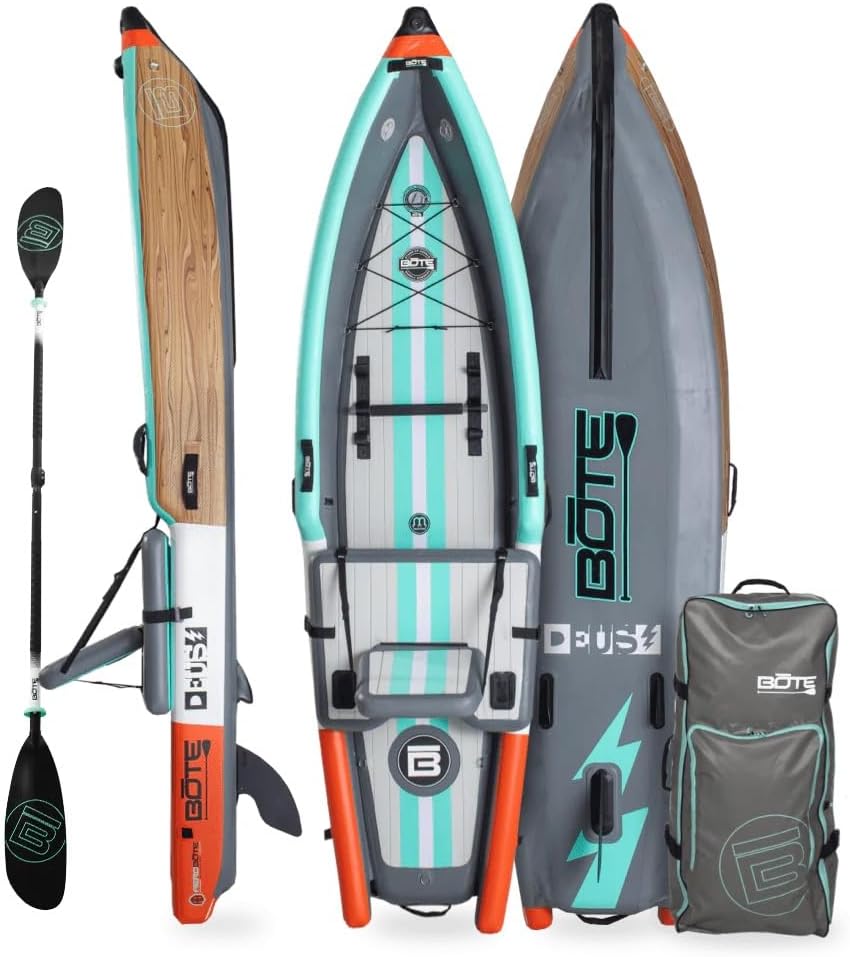 BOTE Deus Aero Inflatable MagnePod Compatible Kayak for Adults Kids Includes Travel Bag 1 Person Single Rider Blow Up Kayaking for Recreational Fishing Hunting Leisure Multiple Color Options BOTE Deus Aero Inflatable MagnePod Compatible Kayak for Adults Kids Includes Travel Bag 1 Person Single Rider Blow Up Kayaking for Recreational Fishing Hunting Leisure Multiple Color Options