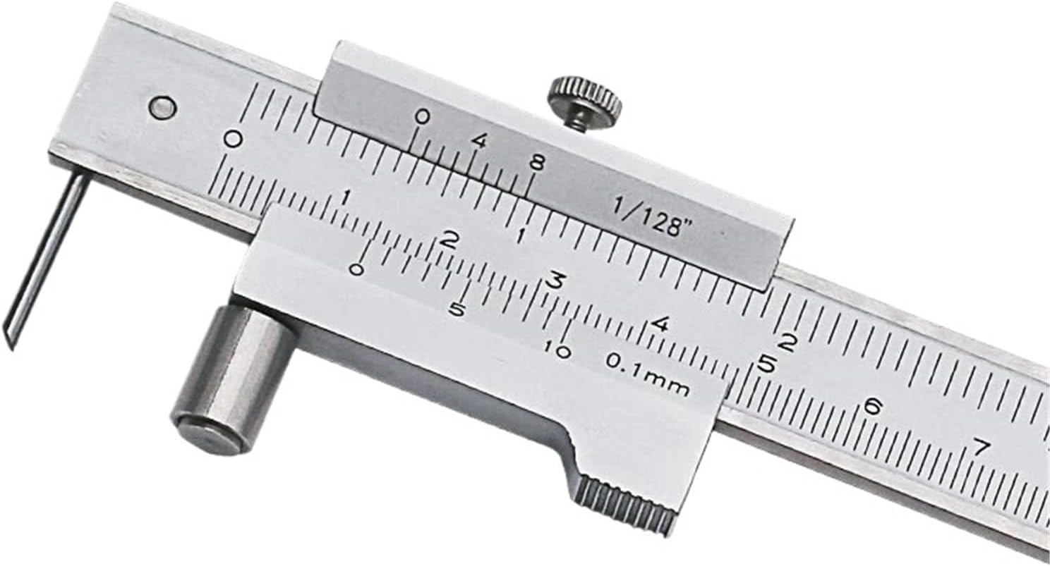 Parallel Marking Measuring Ruler 0-200mm Multifunctional Marking Vernier Caliper with Carbide Needle Scriber(1 Scribing needle)