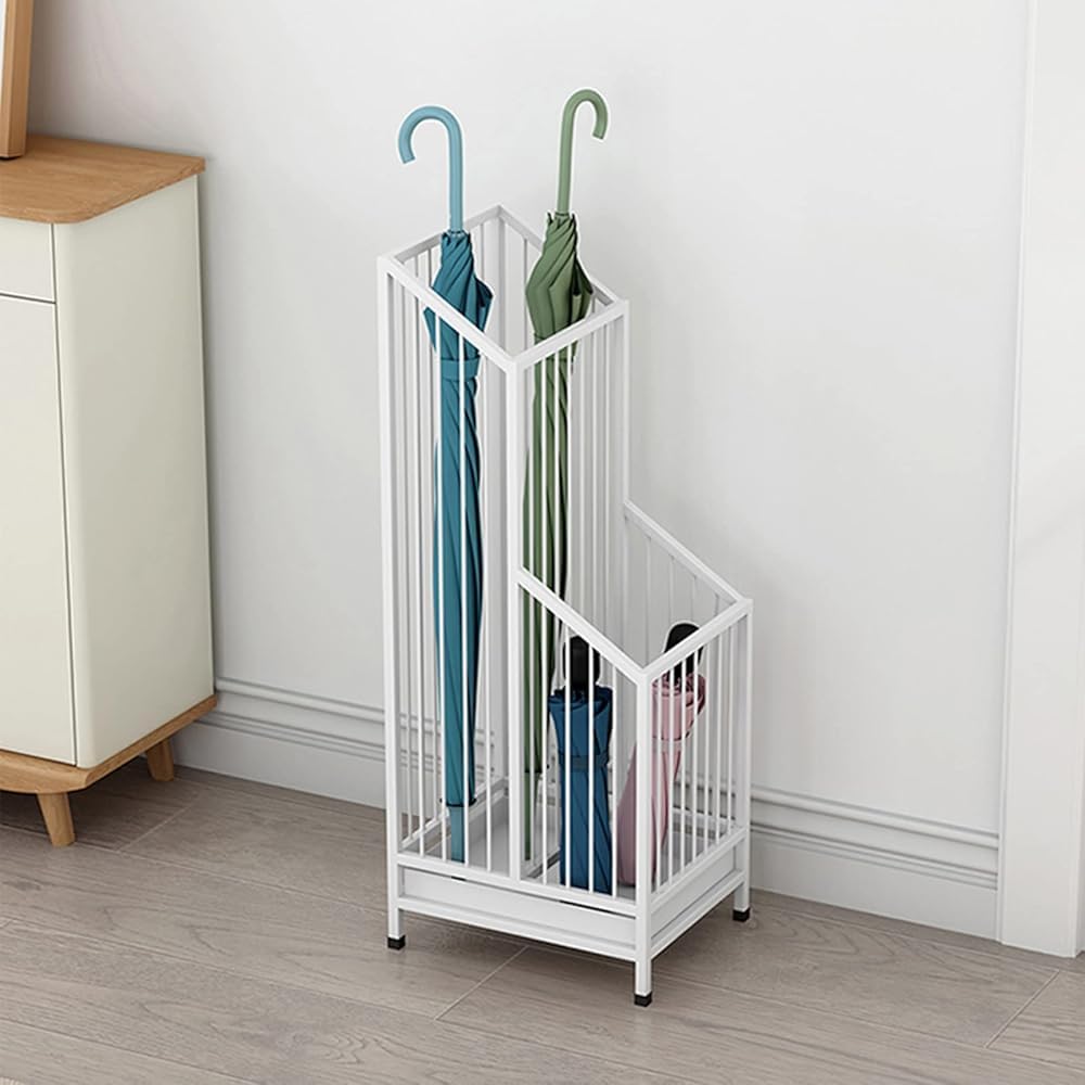 DUANHOZ Metal Umbrella Stand with Leak Proof Tray Stylish Entryway & Hallway Storage Solution for Porch & Office Space Saving Design for nized Living