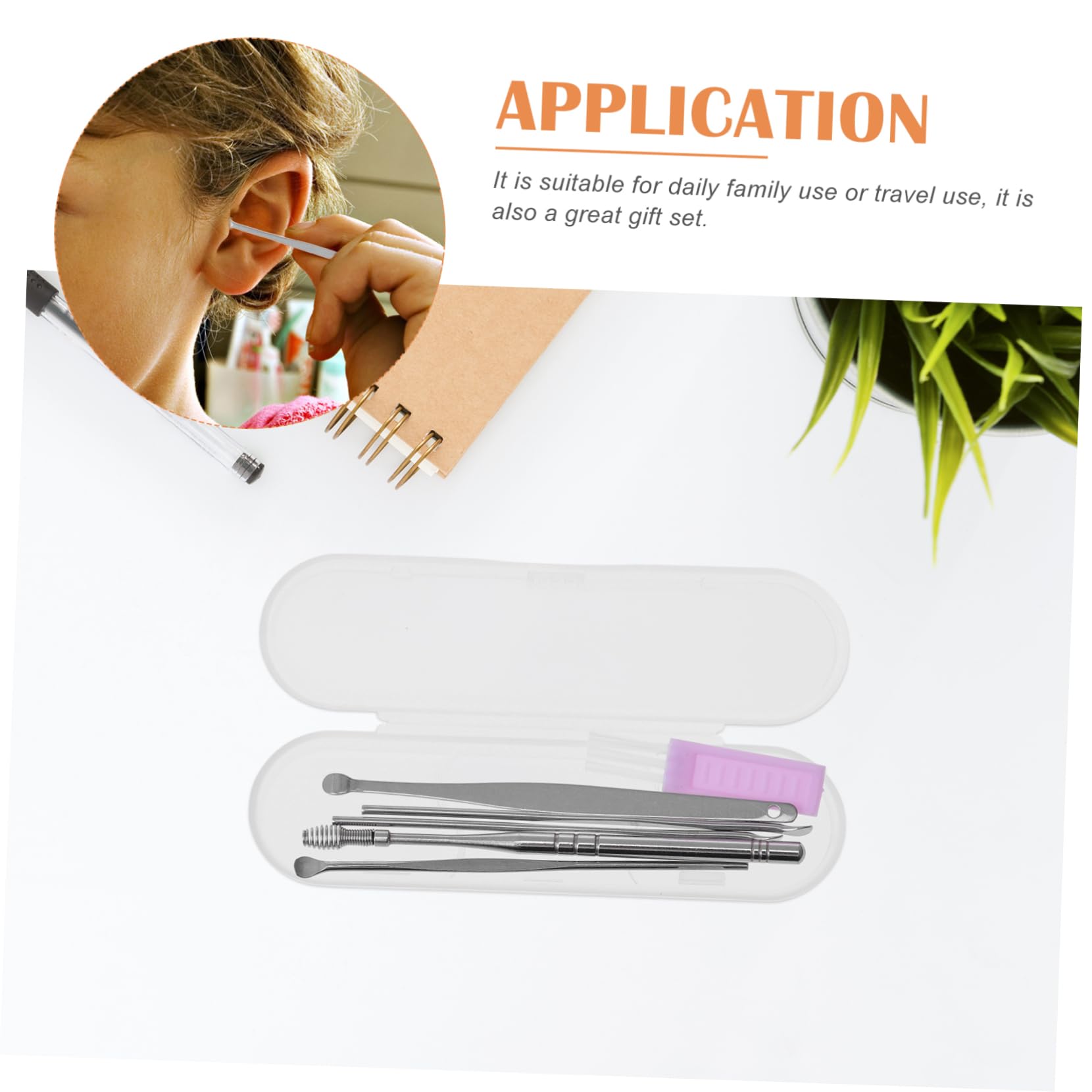 Healvian Sturdy and Smooth 360° Rotating Earwax Removal Tools 6pc Stainless Steel Ear Picks Kit for Easy Cleaning