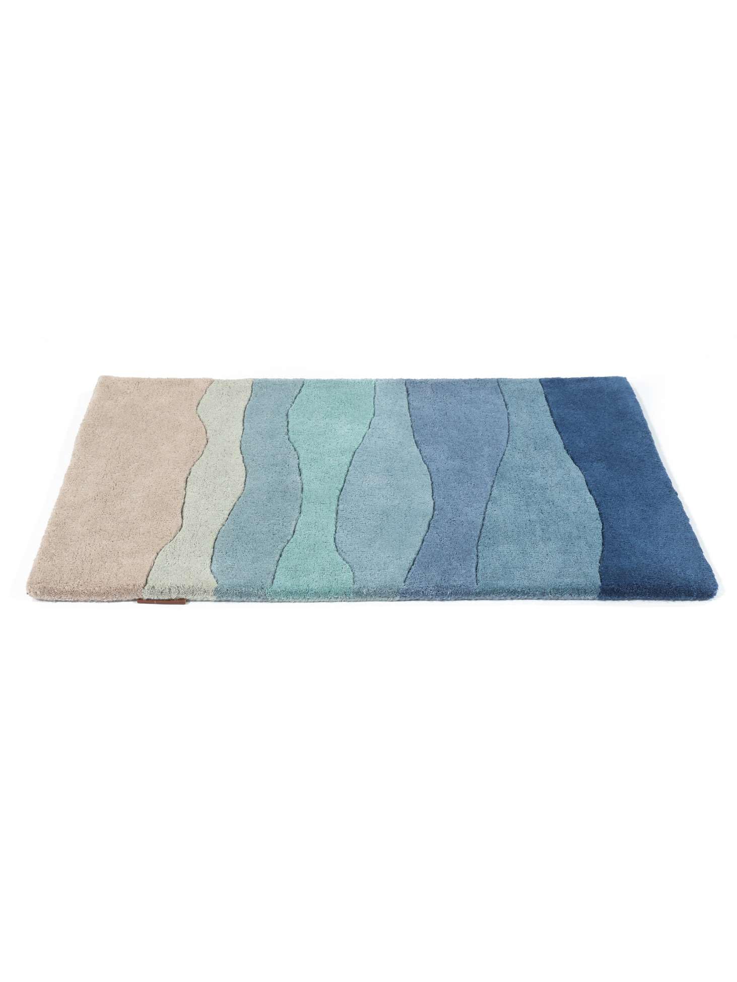 RugVista Feeling Handtufted, Fußmatte, Moderne Teppiche, 60 x 90 cm, Rechteckig, Niedriger Stapel, Wohnzimmer, Schlafzimmer, Diele, Nur chemische Reinigung, Care & Fair Zertifiziert, Blau