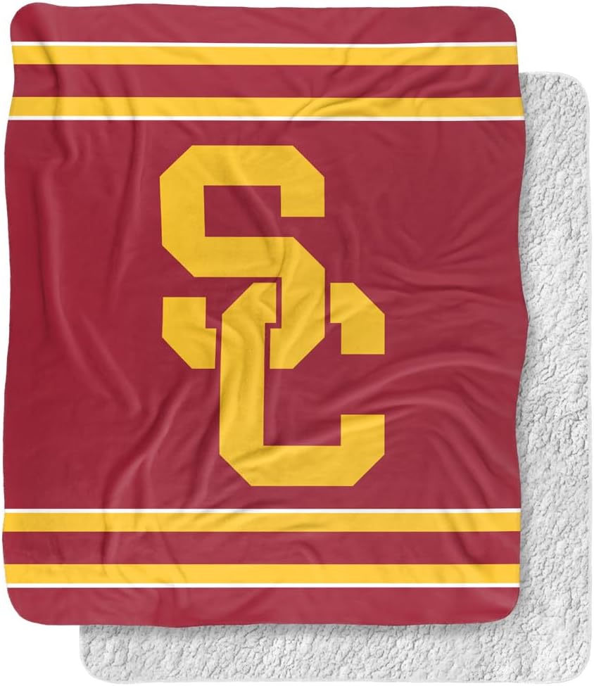 LOGOVISION Official Collegiate Primary Logo Collection Silky Touch Sherpa Back Super Soft Throw Blanket Collection