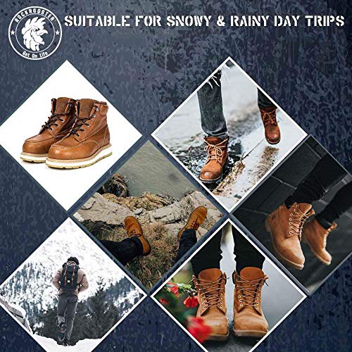 ROCKROOSTER Work Boots for Men, Soft Toe Waterproof Safety Working Shoes (AP808-soft, 10.5-BRN)