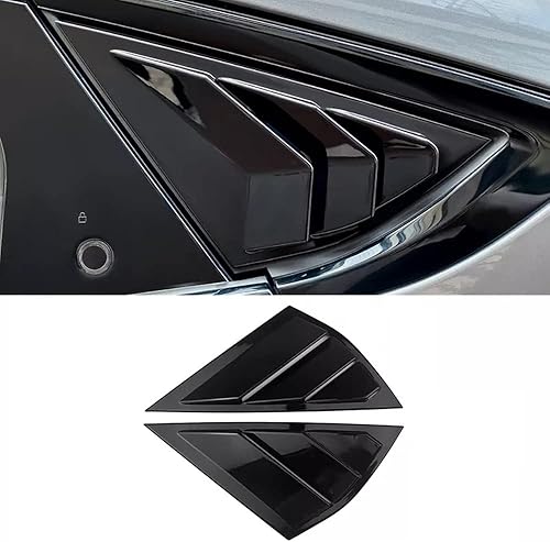 Miniatura 9 de MACHSWON 2 fundas para rejillas de ventana lateral trasera para Mustang Mach-E 2021-2022 (negro brillante)