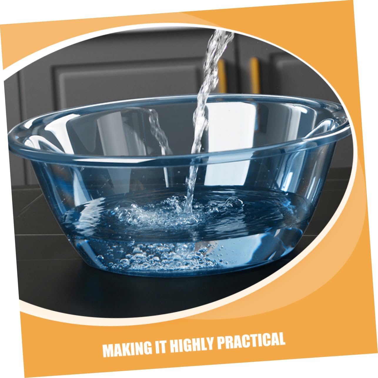PET Wash Basin for Adults, Kitchen and Face Use, Blue Medium
