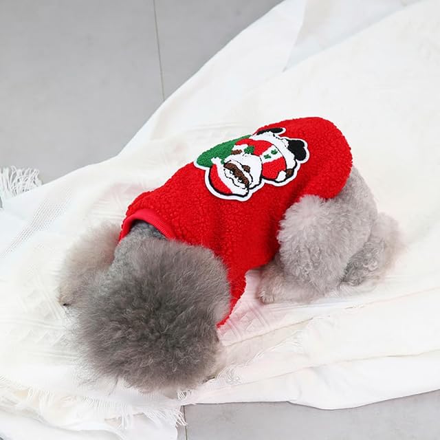 Foto 3 de 6 de Izefia Suéter de Perro Disfraz de Ropa de Navidad Regalo Lana de Vellón Pijamas Cálidos de Invierno Navidad…