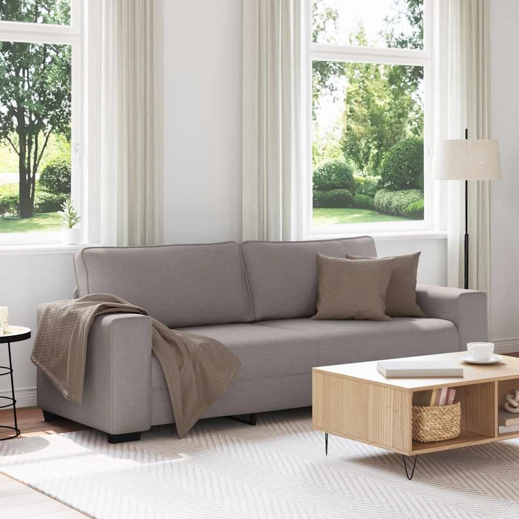 vidaXL 3-zitsbank Taupe 220x77x82 cm Stof