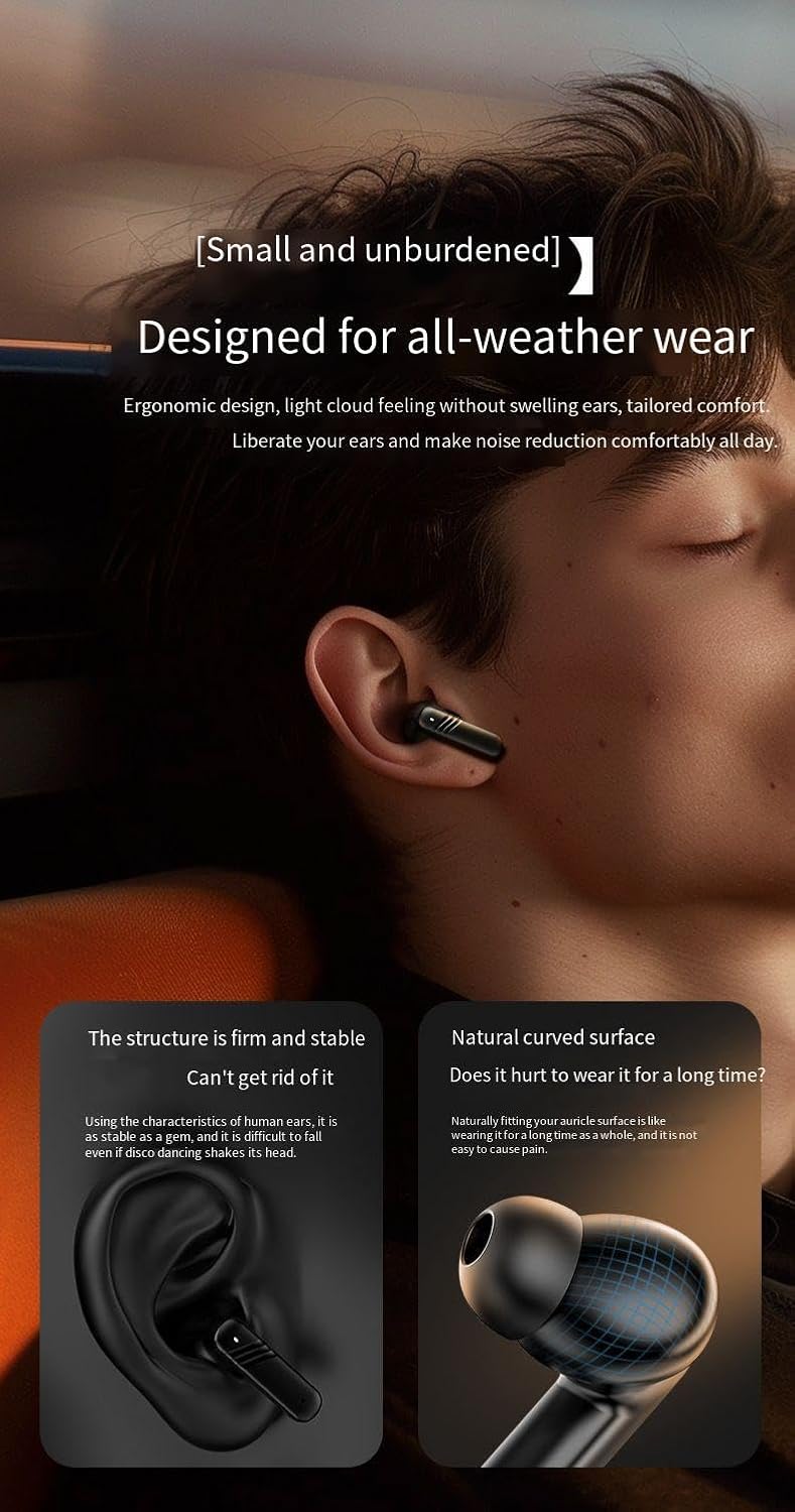 Wireless Ear Buds Bluetooth 5.4 Headphones Wireless Sports Earphones,ANC+ENC Active Noise Cancellation, LCD Full-Color Touch Screen Headset Long Lasting for Phone Laptop PC TV Running Workout