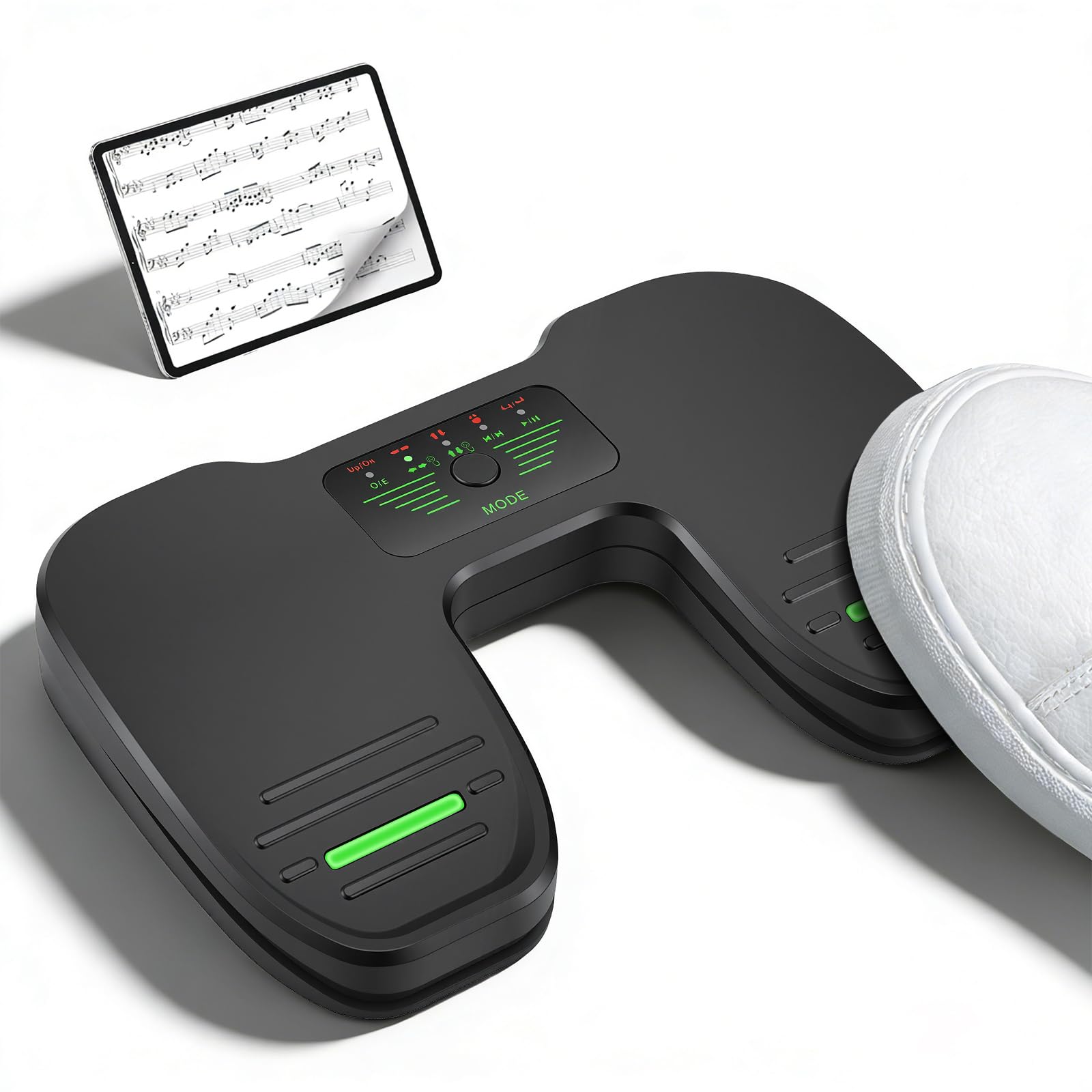 Pedale Bluetooth wireless per cambio pagina, controller musica e lettura, interruttore a pedale ricaricabile compatibile con tablet Android iOS