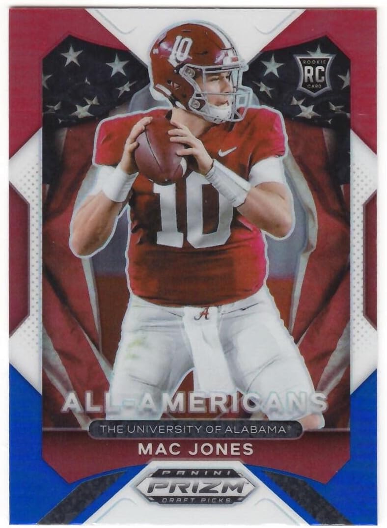 Mac Jones 2021 Panini Prizm Draft Picks Prizms Red White and Blue #183 NM-MT Football NFL All American