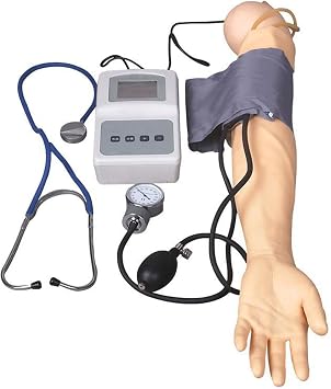 Advanced Blood Pressure Training Arm Simulator Model Simulator Practice Arm Model Blood Pressure Kit with Full Set Accessories for Nursing Training Teaching Education Supplies
