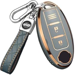Funda Llave Nissan Qashqai HIBEYO Funda para llave de coche inteligente compatible con Nissan Funda protectora de TPU para Nissan Qashqai Juke X-Trail Micra Murano Infiniti Llavero Caja Llavero Llavero