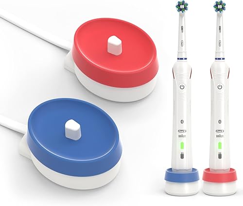 Funda de silicona limpia para base de cargador de cepillo de dientes Oral-B - Enjuaga rápidamente la suciedad - Identificadores coloridos para Black