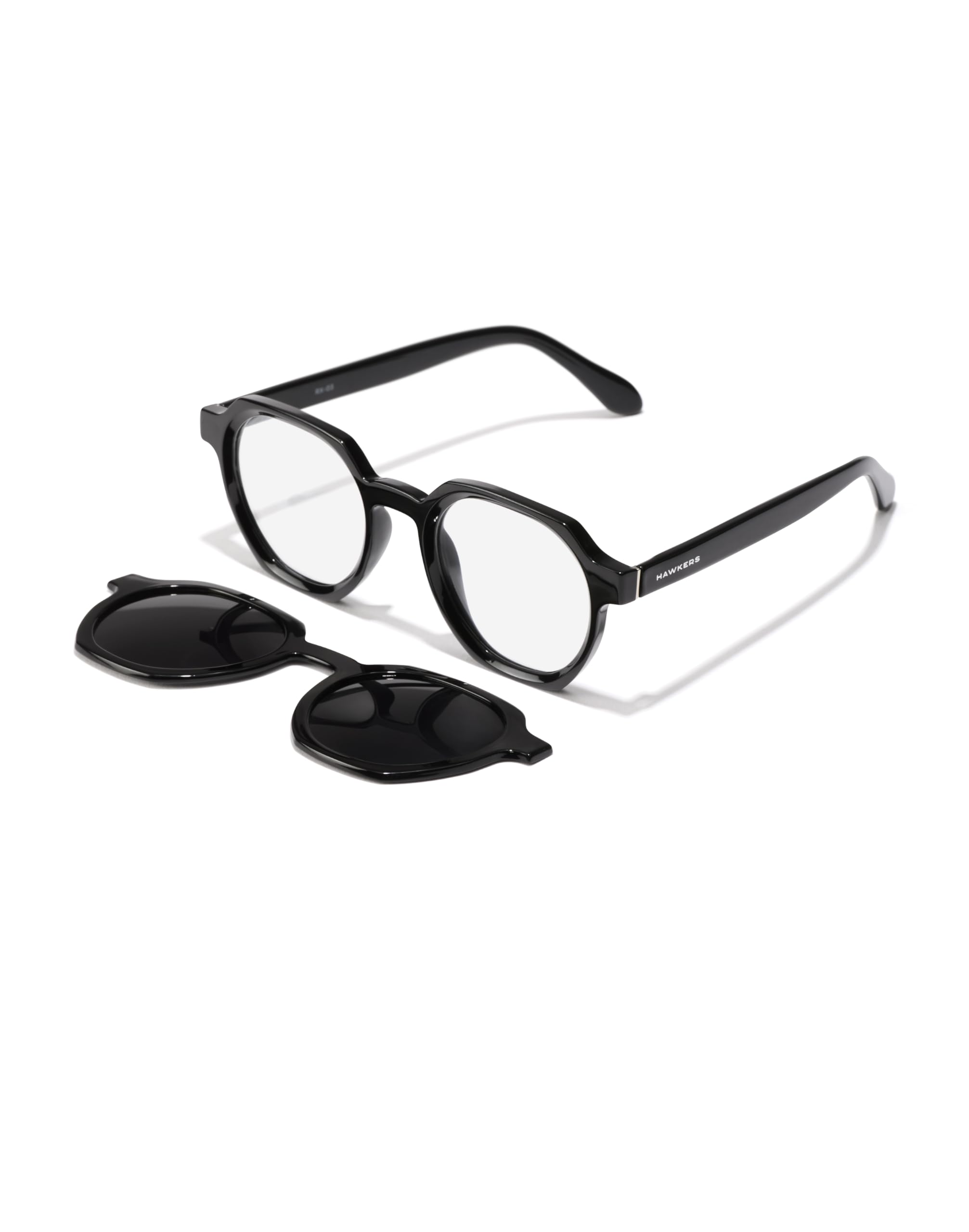 HAWKERS Brille mit Sehstärke für Herren und Damen optional mit Sonnenbrillentönung oder Blaulichtfilter, Rund, gefertigt aus TR90 (inklusive Brillenetui)