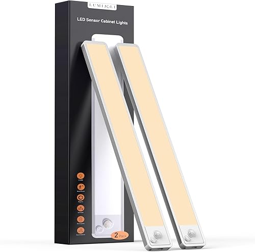Miniatura 9 de Paquete de 5 luces para debajo del gabinete, LED, inalámbricas, 2200 mAh, recargables, con sensor de movimiento magnético, para clóset, interior,