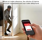 RenseCum Alarme maison sans abonnement sans fil WiFi + 4G pour maison et appartement, kit alarme connectée Smart Life, alertes par appel & SMS, compatible Alexa & Google Assistant (Lot de 24 articles) - 6