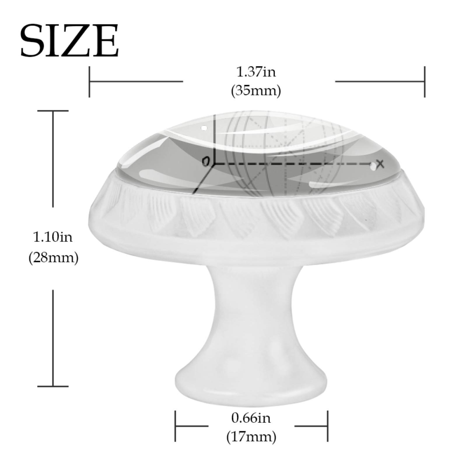 Kast Ronde Knoppen Set van 4 Glas Azië Kaart Meubelfittingen Keukenkast Deurknoppen, Borst, Meubels, Lade Handgrepen 30mm