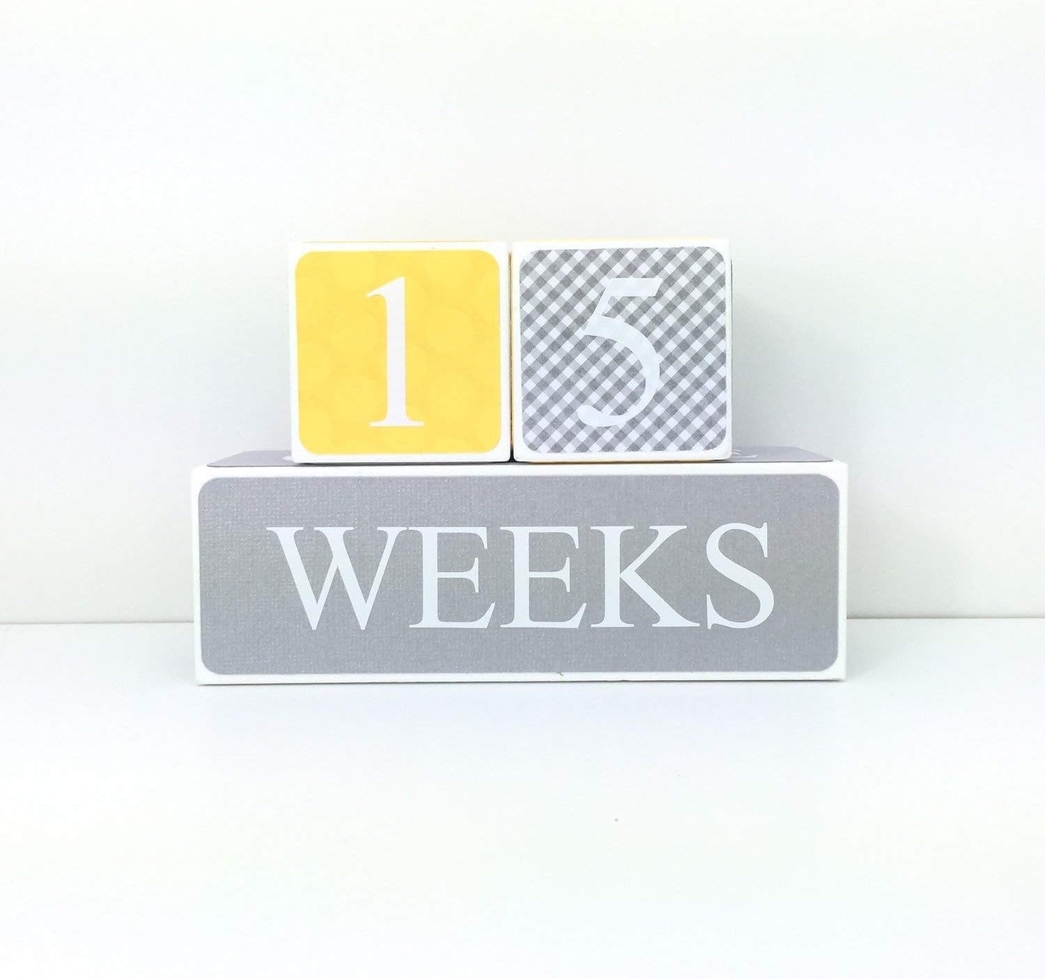Yellow and Gray - Baby Age Blocks, Milestone Blocks, Photo Prop, Countdown Blocks