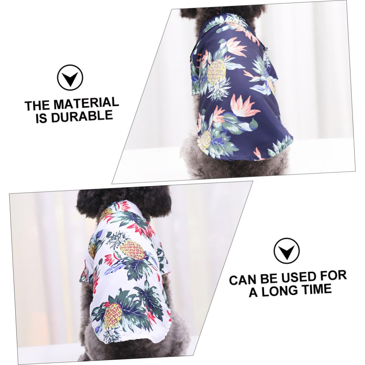 Camisa Hawaiana para Perros y Gatos, 4 Piezas XS Colores Marino, y Burdeos, Poliéster Transpirable y Cómodo para Playa, Verano y Fiestas