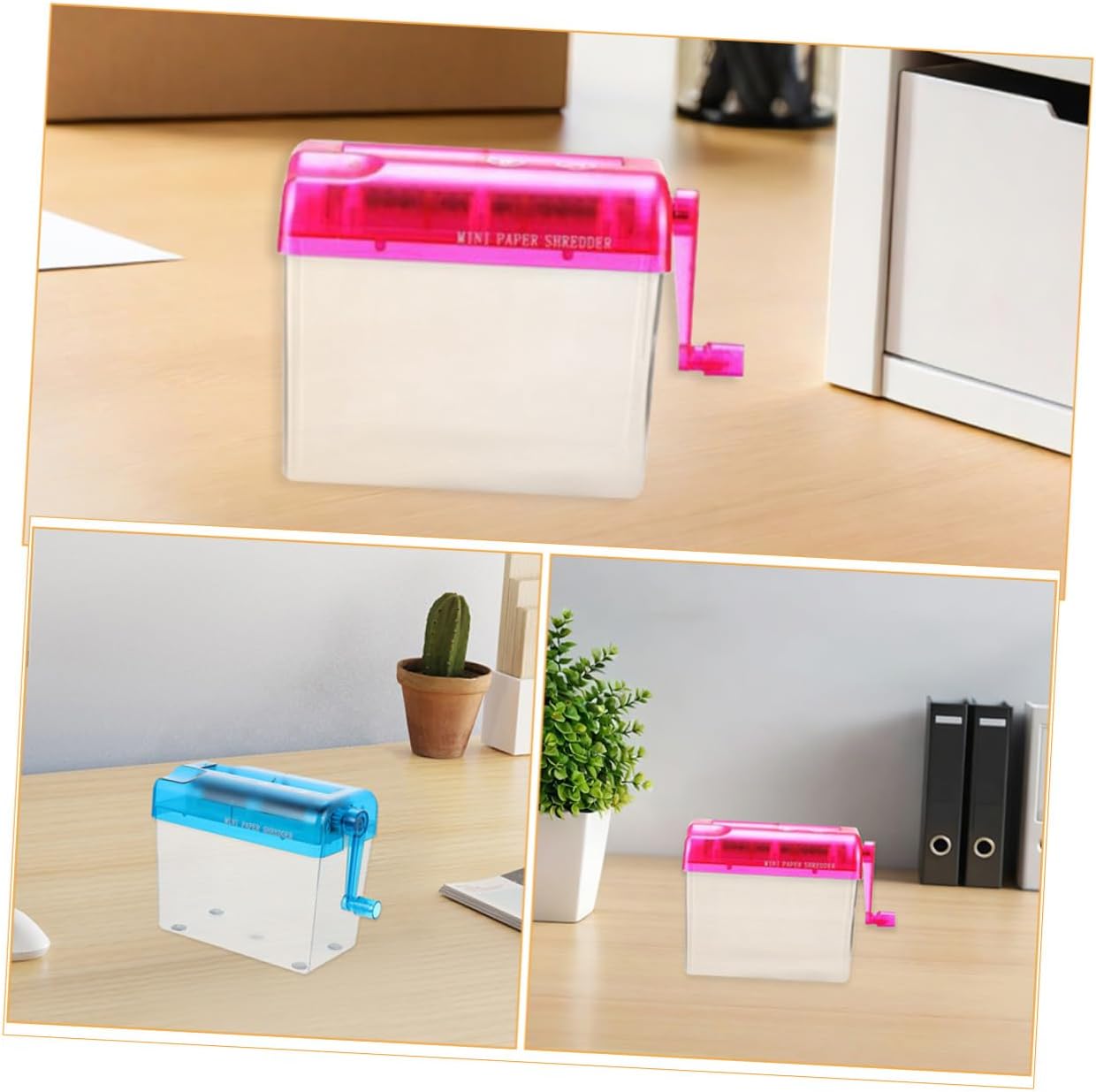 2pcs Portable Manual Paper Shredder Mini Hand Crank Desktop Document Cutter for Home Office Use Portable Shredding Tool for Secure Document Disposal