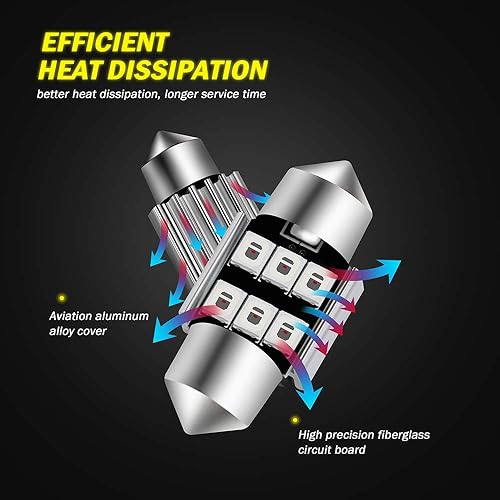 Miniatura 107 de AUXLIGHT DE3175 DE3021 6418 6411 211-2 212-2 578 569 Canbus Bombillas LED de luz interior sin errores 6000K Xenon Blanco, Super brillante 6SMD chips