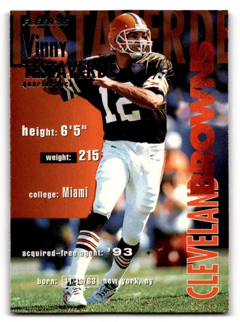 Amazon.com: 1995 Fleer #88 Vinny Testaverde Cleveland Browns