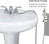 Vista 5 de Juego de ducha de mano de bidé, boquilla de modo de chorro doble, juego de aerosol de pañal de tela de bebé de plástico ABS con dispensador