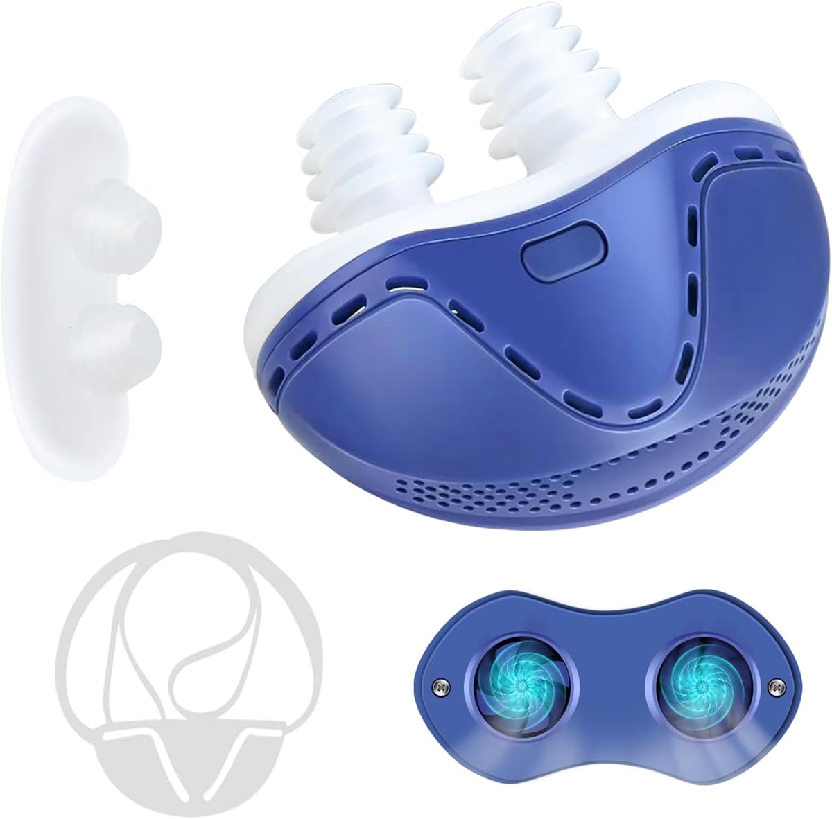 Anti Snoring Devices, Double Vortex Snoring Solution, Effective Snoring Prevention, Mini Stop Snoring Devices, Adjustable Wind Speed, Suitable for All Nose Shapes and Both Men and Women, E22-02