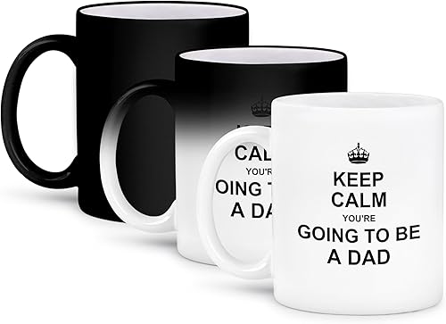 inspirationzstore Tipografía Keep Calm You Are Going To Be A Dad Futuro regalo texto Daddy Padre Tazas, NegroBlanco