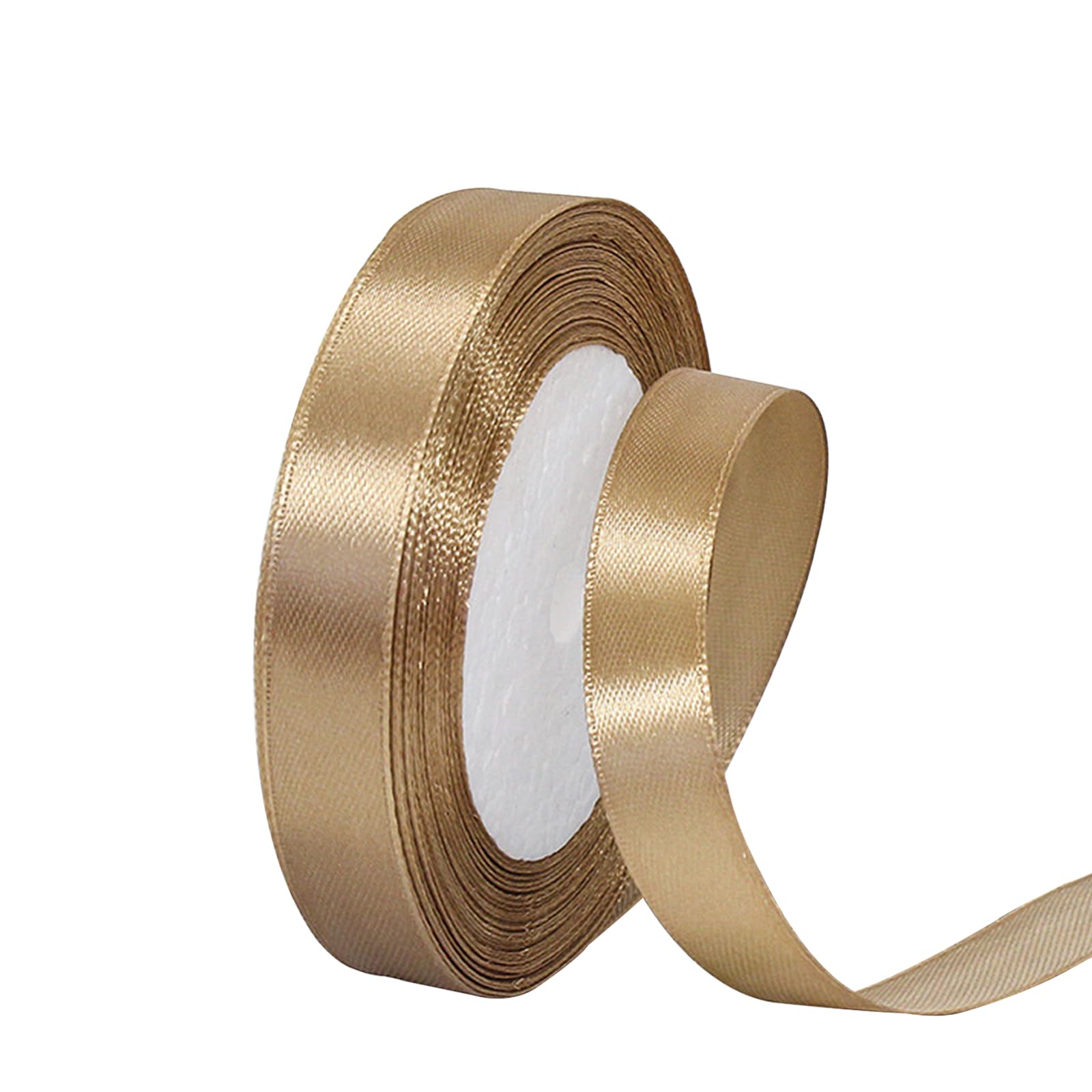 Champagne Gold Satin Ribbon 10mm, 23 Meters Champagne Fabric Ribbons Double Sided Silk Ribbons for Gift Wrapping, Crafting, Hair Bows, Balloons, Wreaths, Cakes, Wedding Party, Christmas Decoration — view 114