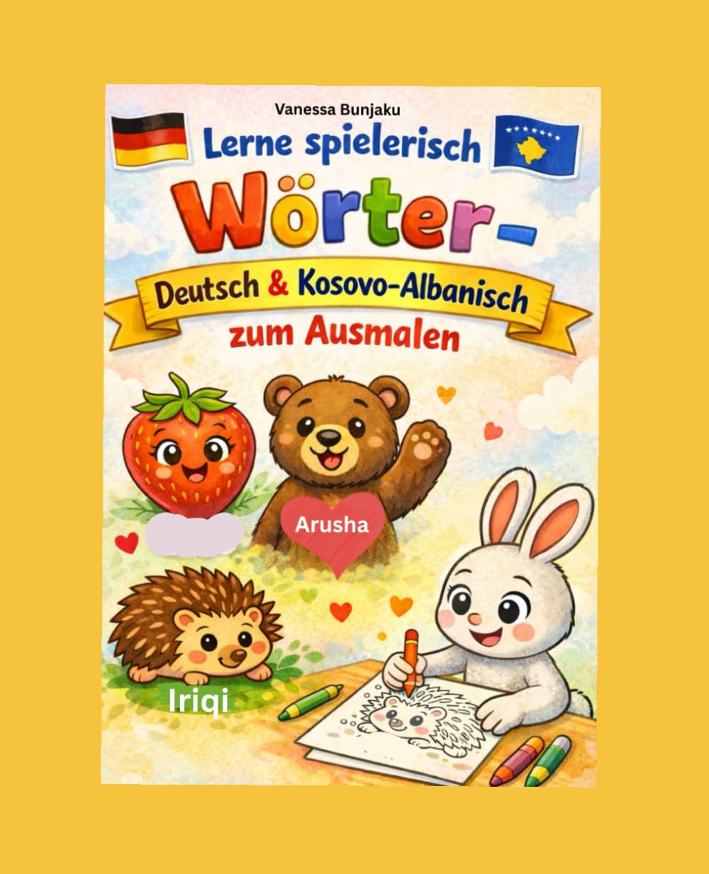 Lerne spielerisch Wörter: Deutsch und Kosovo-Albanisch zum Ausmalen