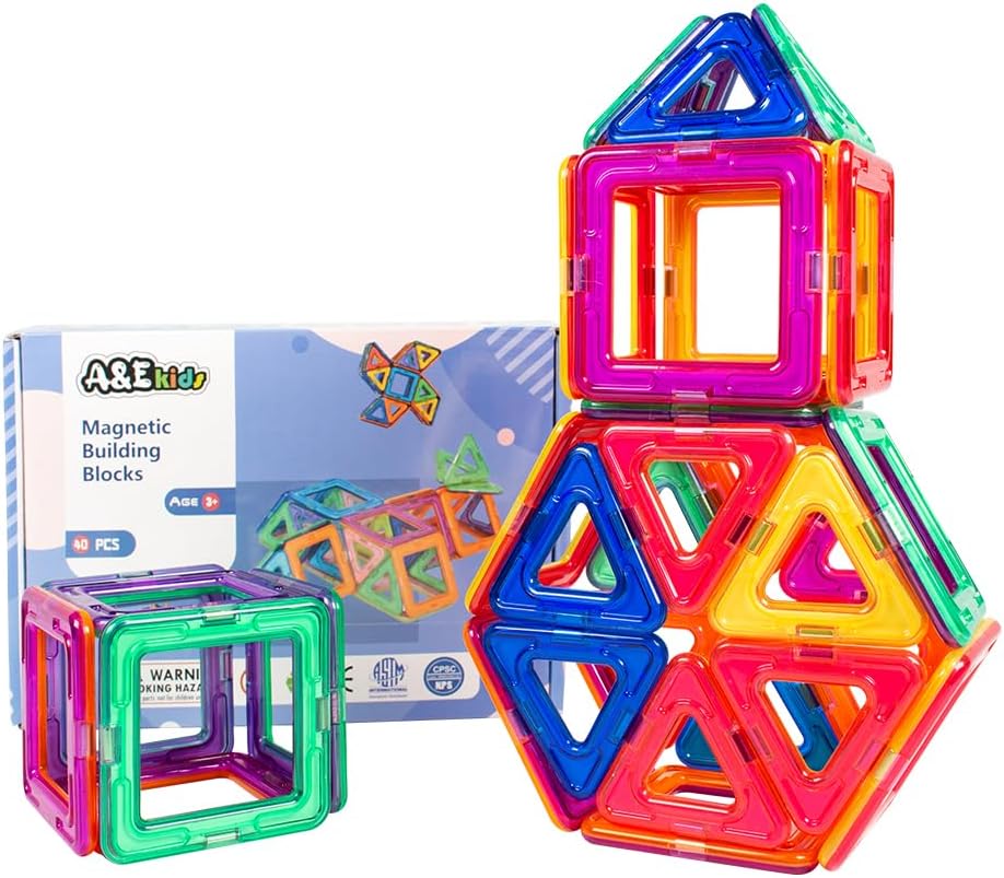40 pcs magnetic building blocks large Big jumbo Mega Bricks construction educational Multi color block brick Assemble BPA Free toy set safe for مكعبات اطفال العاب