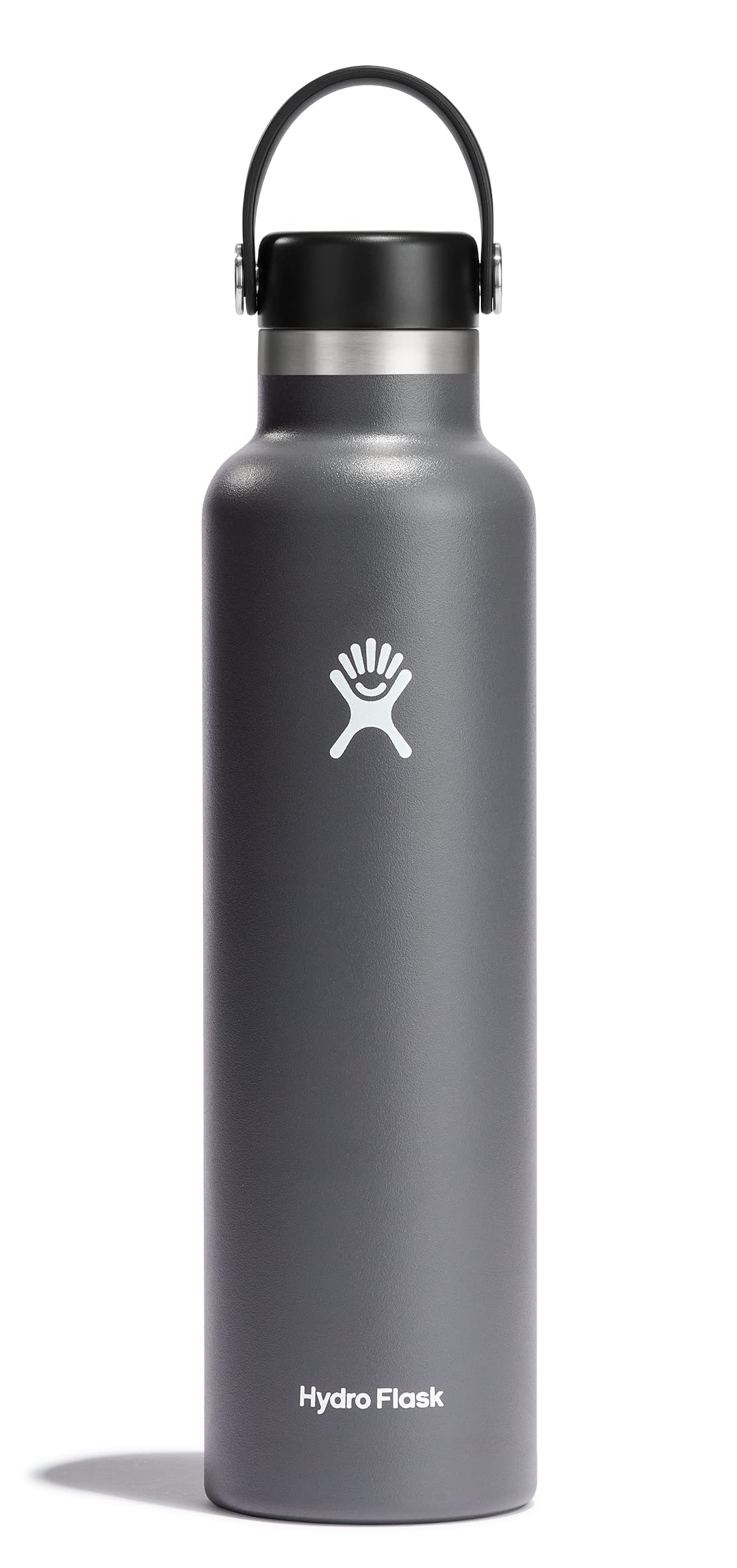 – Water Bottle 709 ml (24 oz) - Vacuum Insulated Stainless Steel Water Bottle with Leak Proof Flex Cap and Powder Coat - BPA-Free - Standard Mouth - Stone