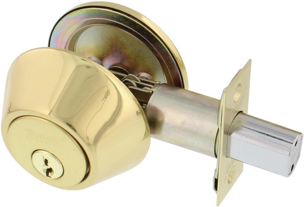 Guard Security 281HDPB Single Cylinder Deadbolt Door Lock with Polished