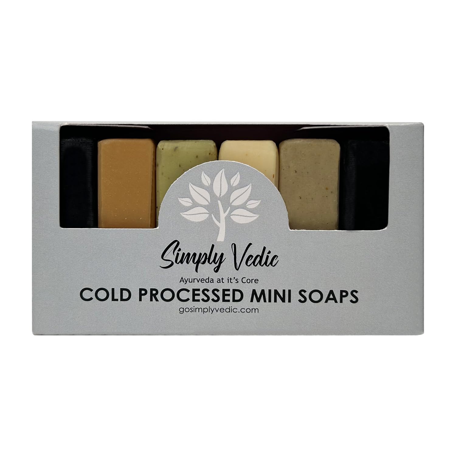 Simply Vedic Mini Pack of 6 Soap Bars for Body, Hand, Face|All Natural, Handmade, Pure Moisturizing Bathing Soap, Gift Set for Men & Women (30 Grams x 6)